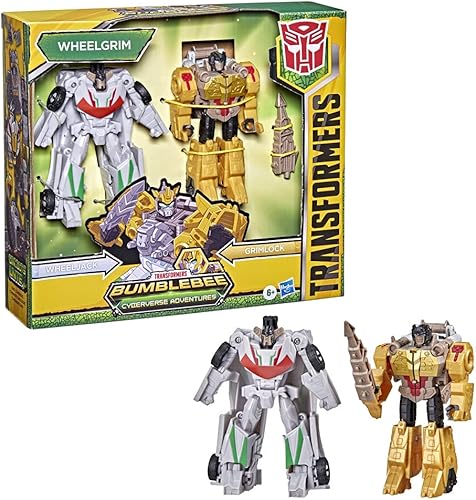 Miniatura 8 de Transformers Bumblebee Cyberverse Adventures Dinobots Unite Toys Dino Combiners Wheelgrim Paquete de 2 figuras de acción, a partir de 6 años, 4.5