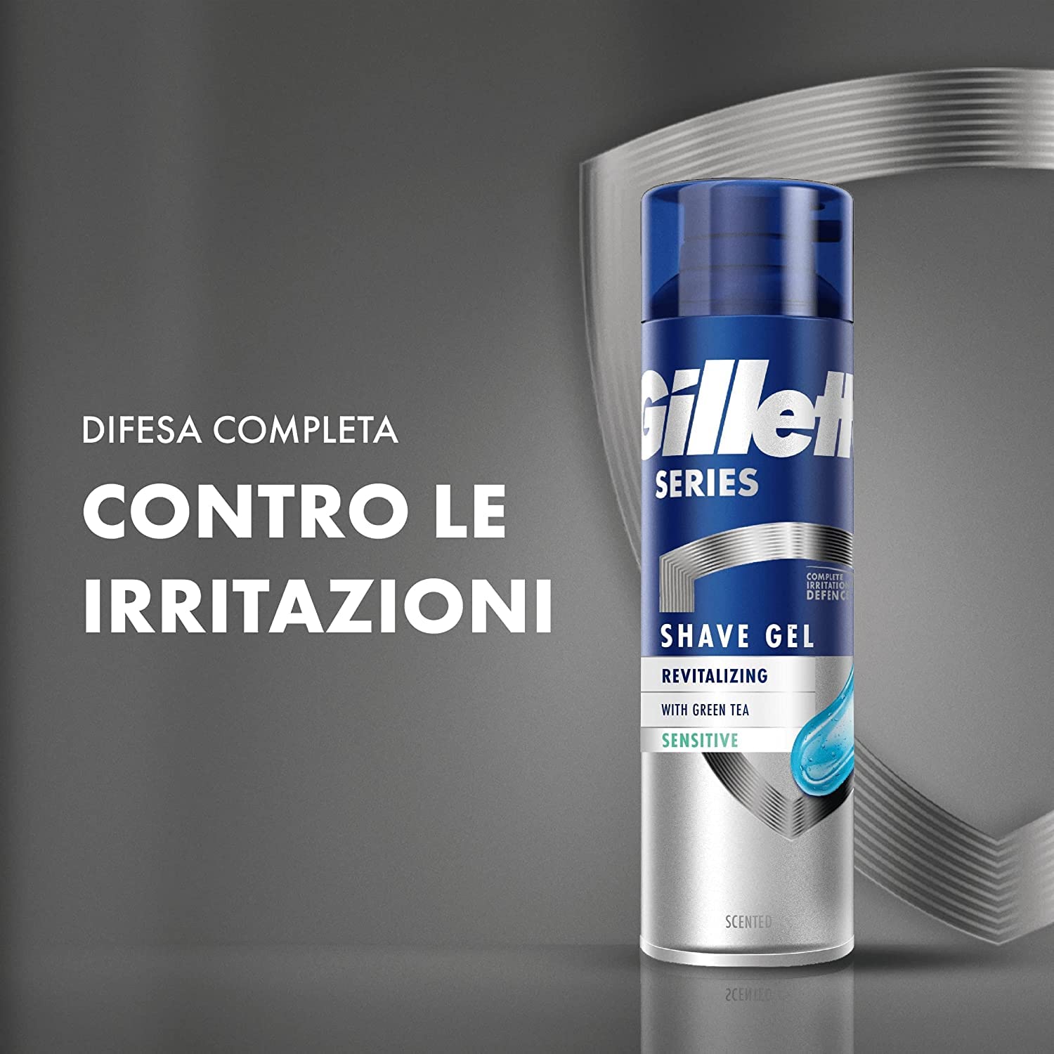 Gillette Series Gel da Barba Rivitalizzante con Tè Verde, Rinfresca e Rivitalizza la Pelle, Protegge la Pelle Sensibile, Rasatura Confortevole, 200ml X6, Idea Regalo