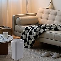 Vista 5 de Vcansay - Basurero delgado para garaje de 3.5 galones, cubo de basura de plástico gris con tapa oscilante, paquete de 2