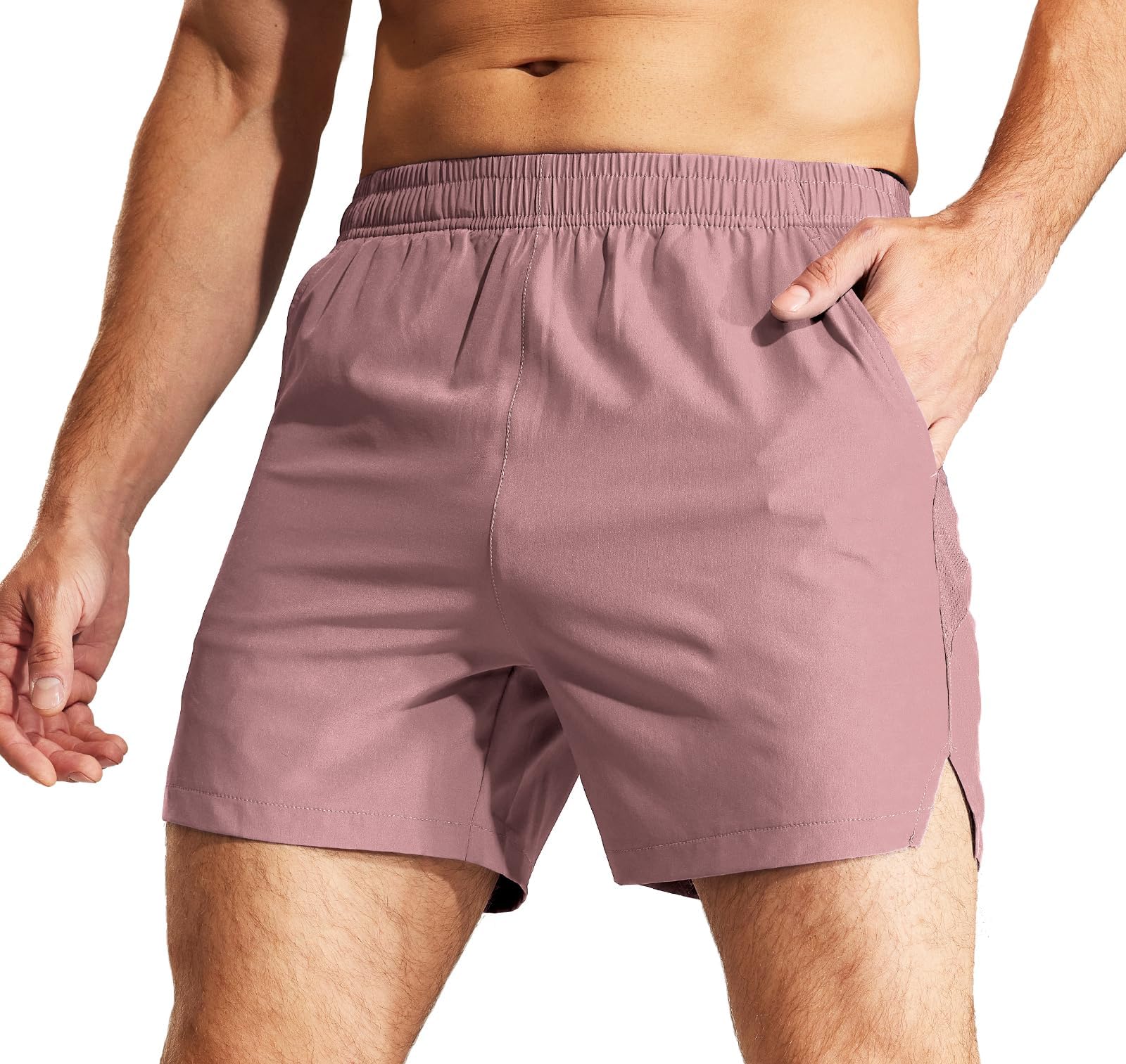 MIER Men's 5 Inch Inseam Running Shorts, Quick-Dry with Pockets