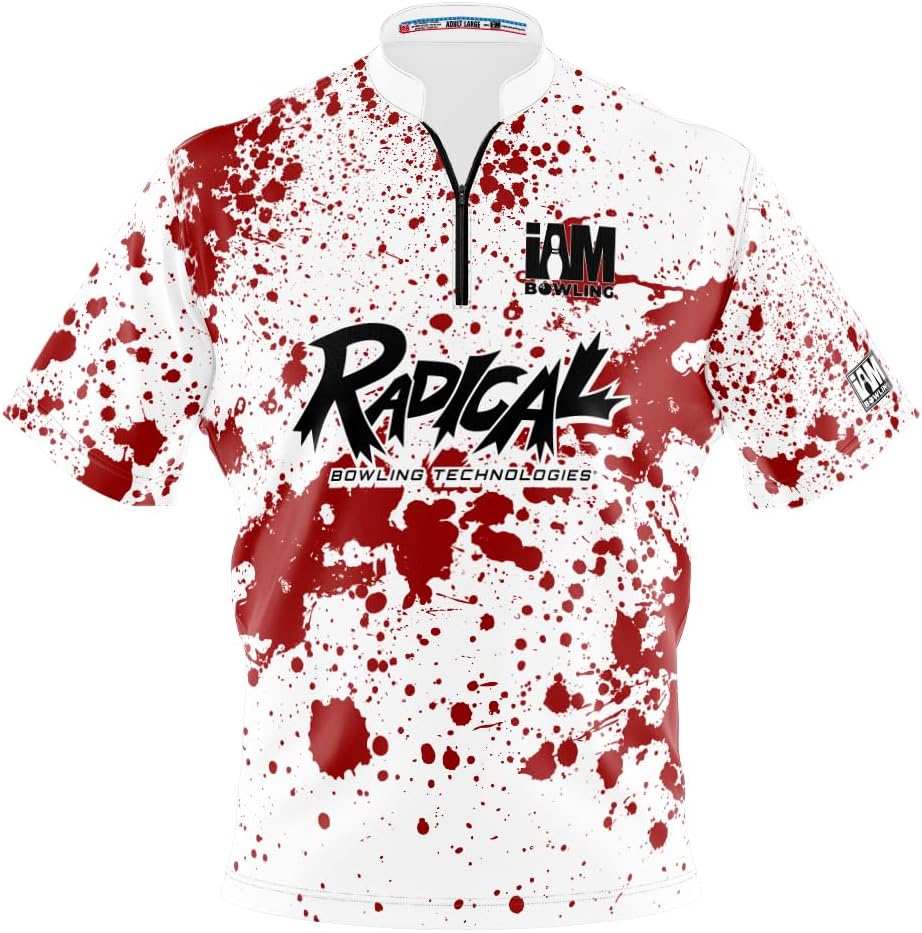 Logo Infusion I AM Bowling Jersey Short Sleeve Sash Collar 2255-RD Made in USA Radical
