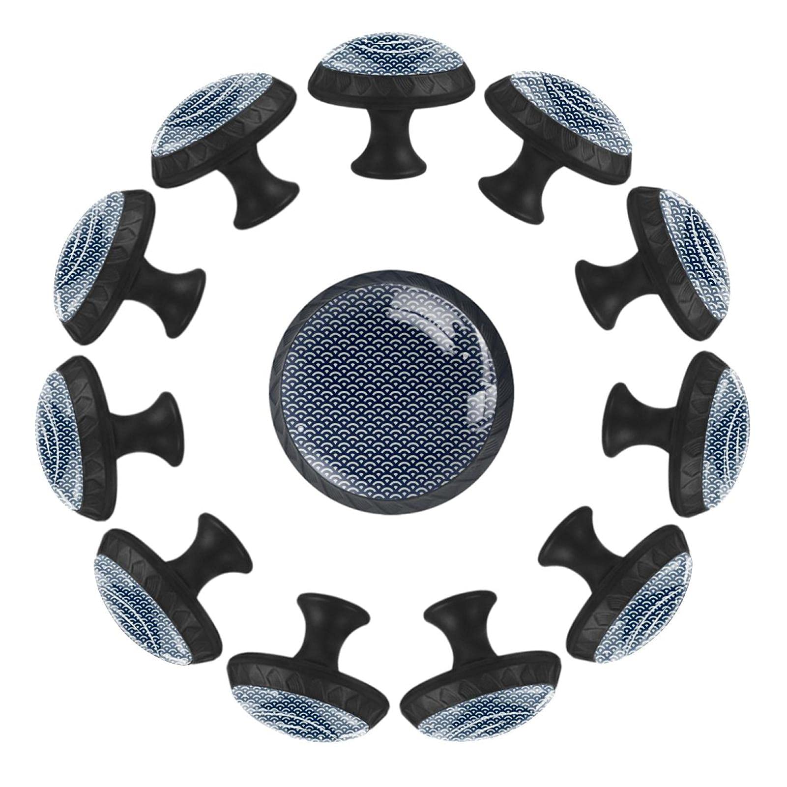 Boutons de tiroir ronds lot de 12 style nautique japonais 35 mm pour relooker vos commodes
