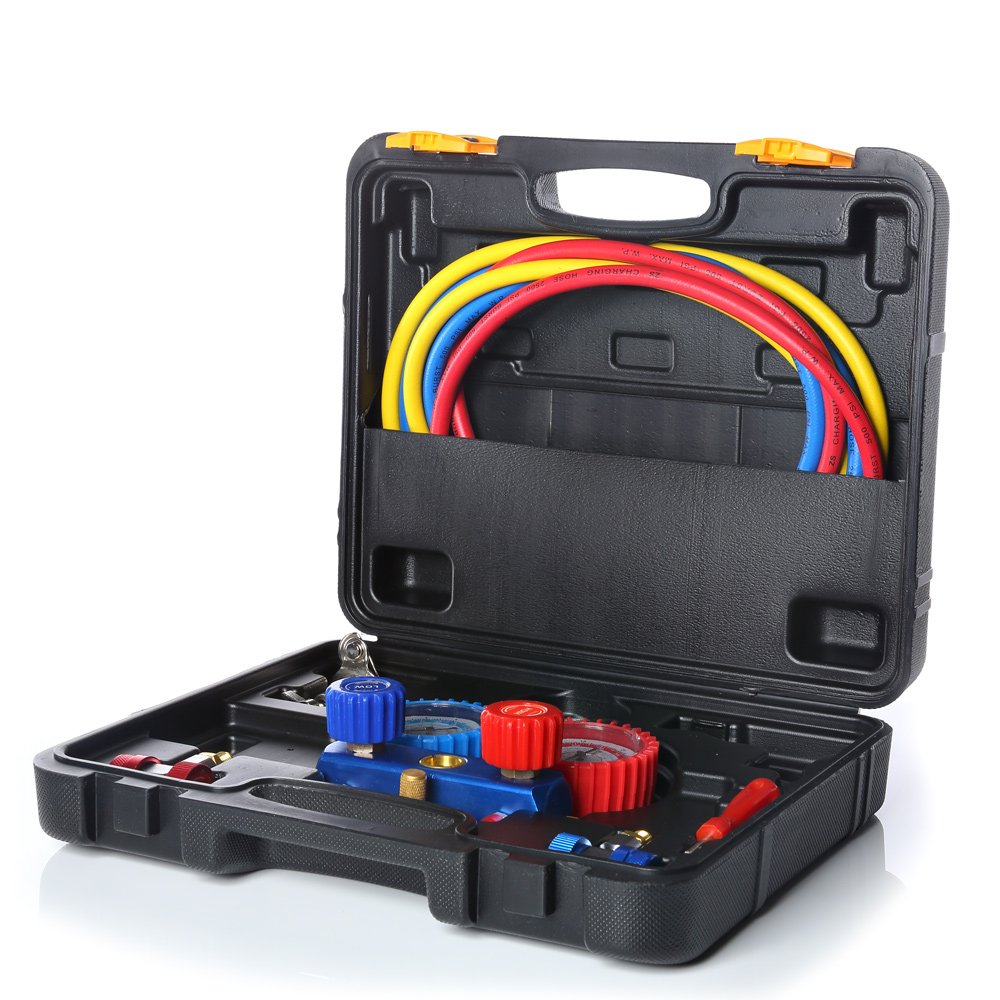 Melko Monteurhilfe 2-Wege Klimaanlage R134a R22 R12 R502 Gauge Set + Koffer Manometer