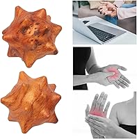 Vista 4 de Yinhing 2 bolas de ejercicio de mano de madera, bola de masaje de mano de madera para palma relajante, bolas de masaje de acupuntura texturizadas