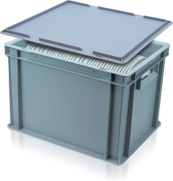 Catering Plate Storage Box | Small Dinner Plate Box with Lid | Approx. Capacity 35 Plates | Lid Included Plate Size 221-250mm