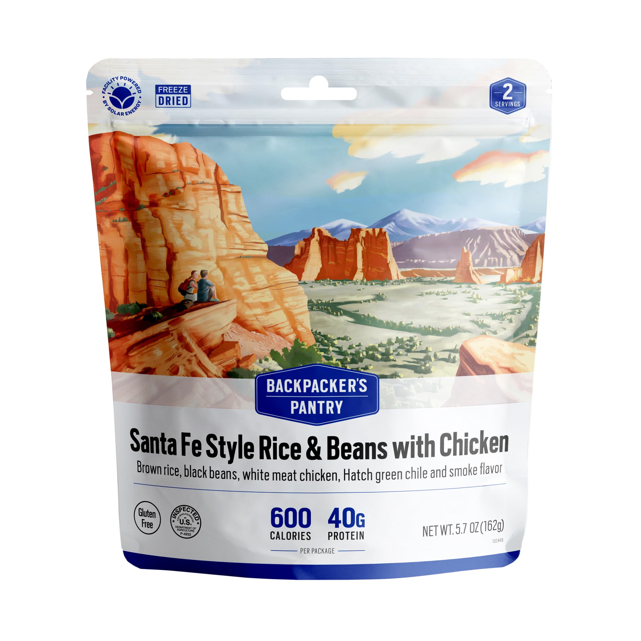 Backpacker's Pantry Santa Fe Rice & Beans with Chicken | Freeze Dried Backpacking & Camping Food, 1 Count
