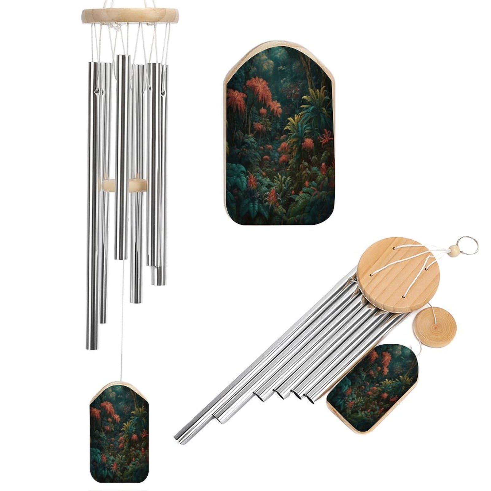 Realistic Botanical Style Wind Chime-Outdoor-Garden Decors. Aluminium Wind Chimes to Melodic Tones .Memorial Wind Chime for Garden Yard Porch, Good Gifts for Women Mom Grandma Wife.