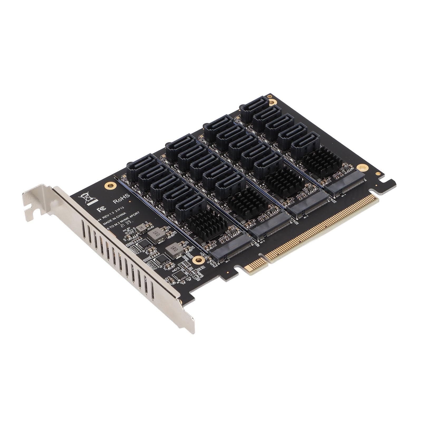 Karta Rozszerzeń PCIe X16, Karta Rozszerzająca JMB585 PCIe na 6G, Karta Rozszerzeń Kontrolera Hosta Dysków PCIe X16 4, Karta Adaptera PCIe NVME