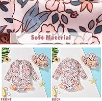 Vista 19 de Aalizzwell Traje de baño de una pieza de manga larga con sombrero para bebé niña Sirena cian