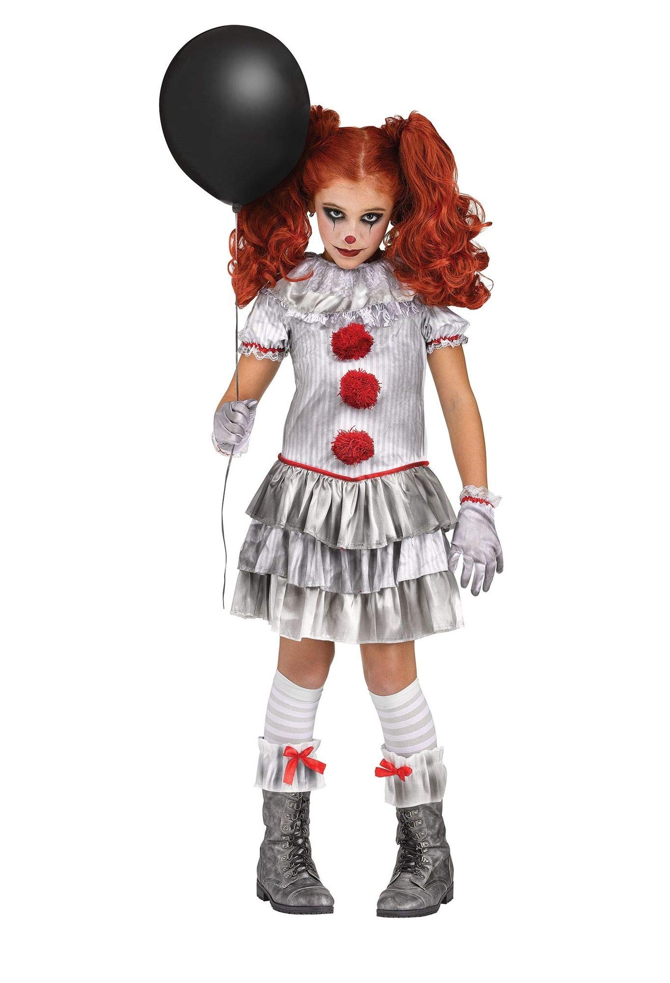 shoperama Costume da Carnevil Clown per bambini, 4 pezzi