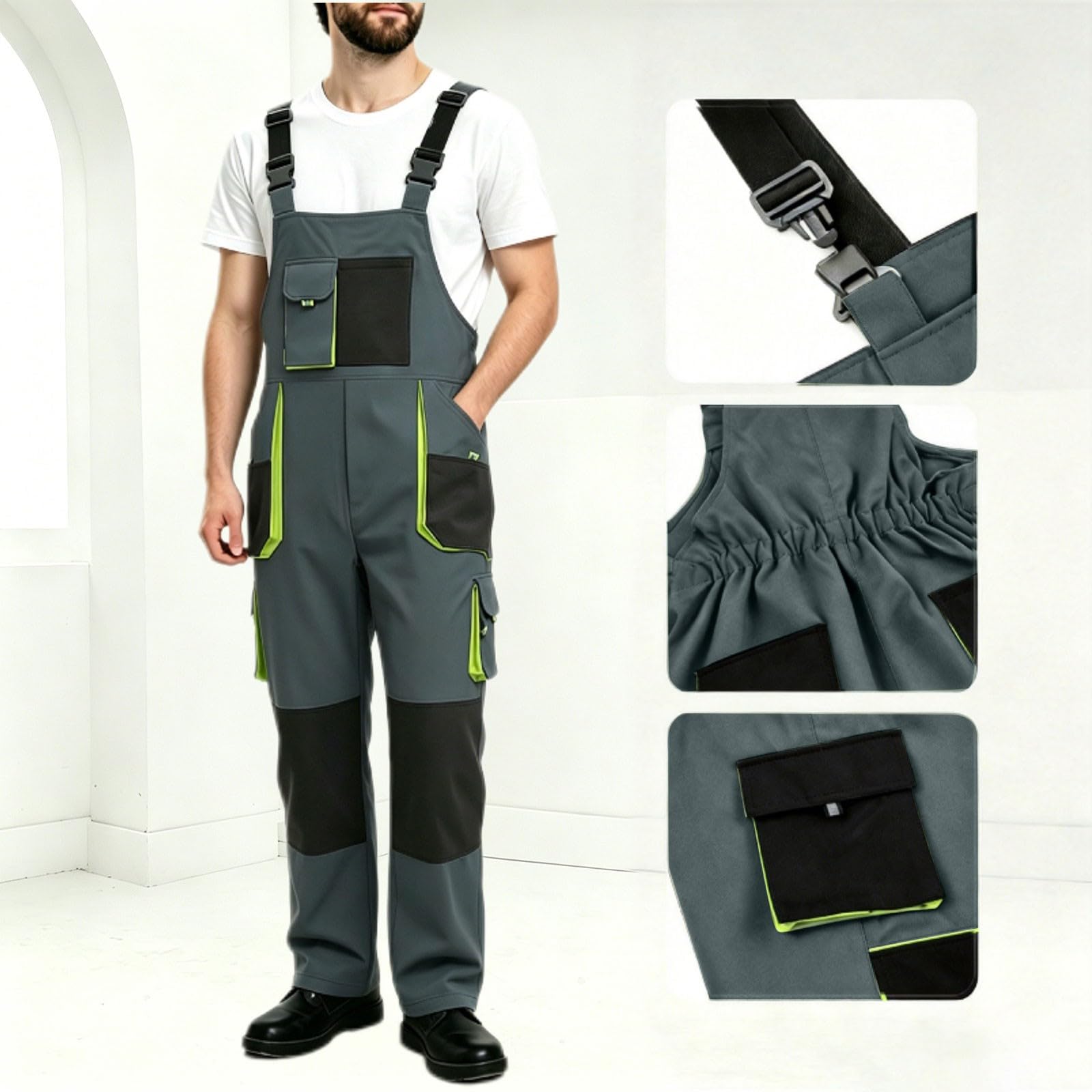 Arbeitshose Herren Robuste Cargohose Stretch Wanderhose Mit Vielen Taschen