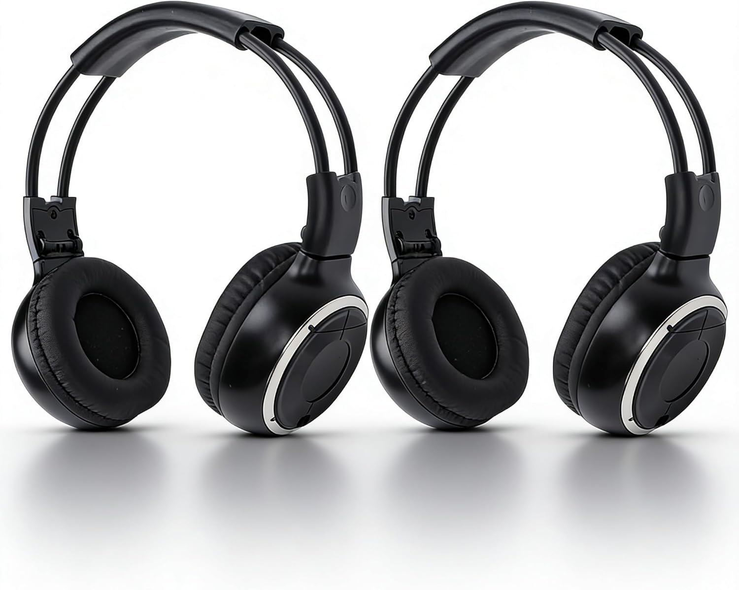 Wireless Car Headphones, 2 Pack 2 Channel IR Wireless Headphones for Kids with 3.5mm AUX Interface for Car DVD Universal Rear Entertainment System