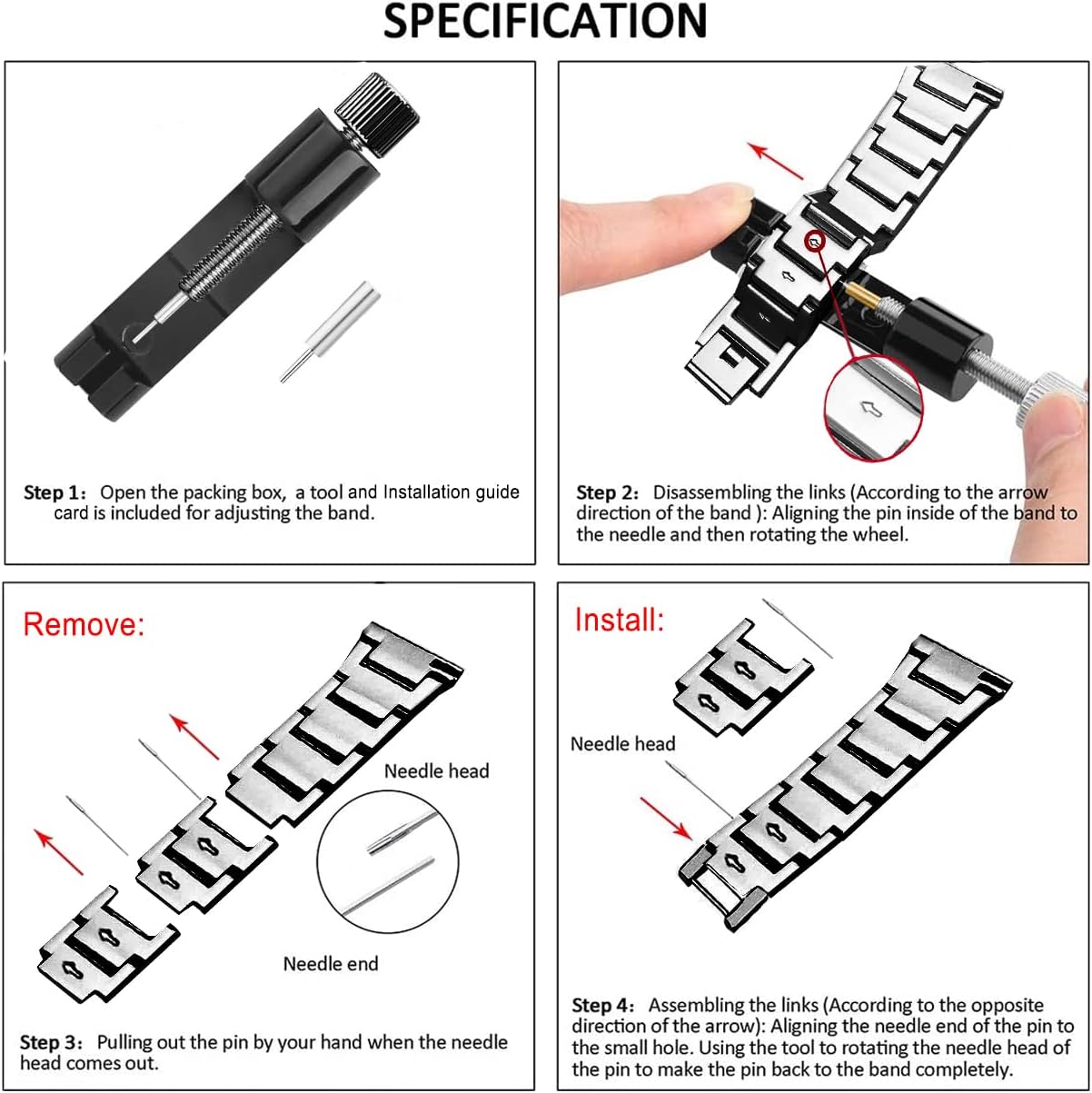 Bands Compatible with Samsung Galaxy Watch 4 Classic (46mm), 20mm Luxury Rhinestone Diamond Metal Steel Bracelet with Watch Face Bezel Ring Case Cover Replacement for Women Men (Black) - Image 7