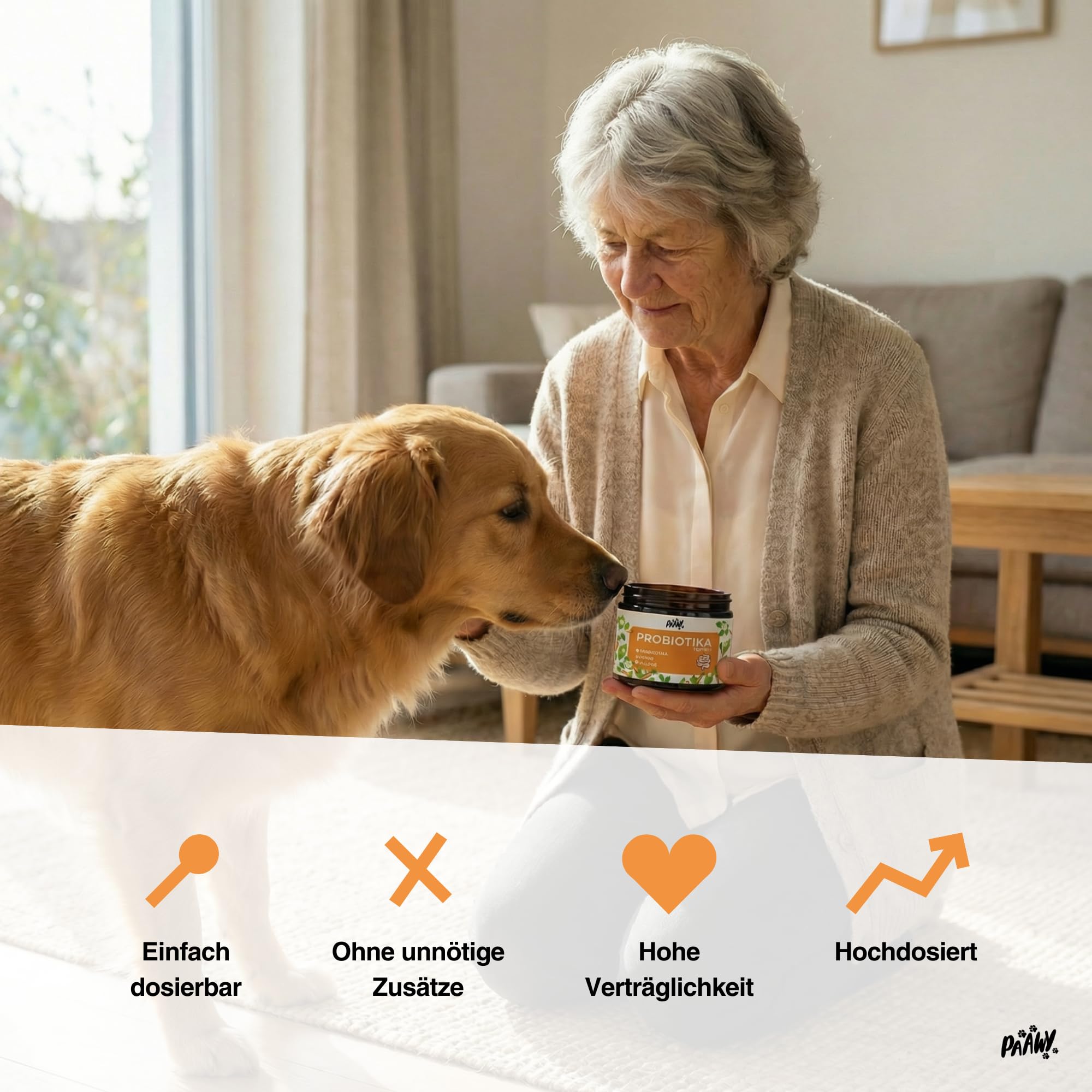 Probiotika Hund - 10-in-1 Wirkstoff-Komplex mit Ulmenrinde & Moor - Pro- & Präbiotika Futtertopping unterstützt bei Durchfall & Sodbrennen Hund - Gras- und Kotfresser Vorsorge Made in Germany