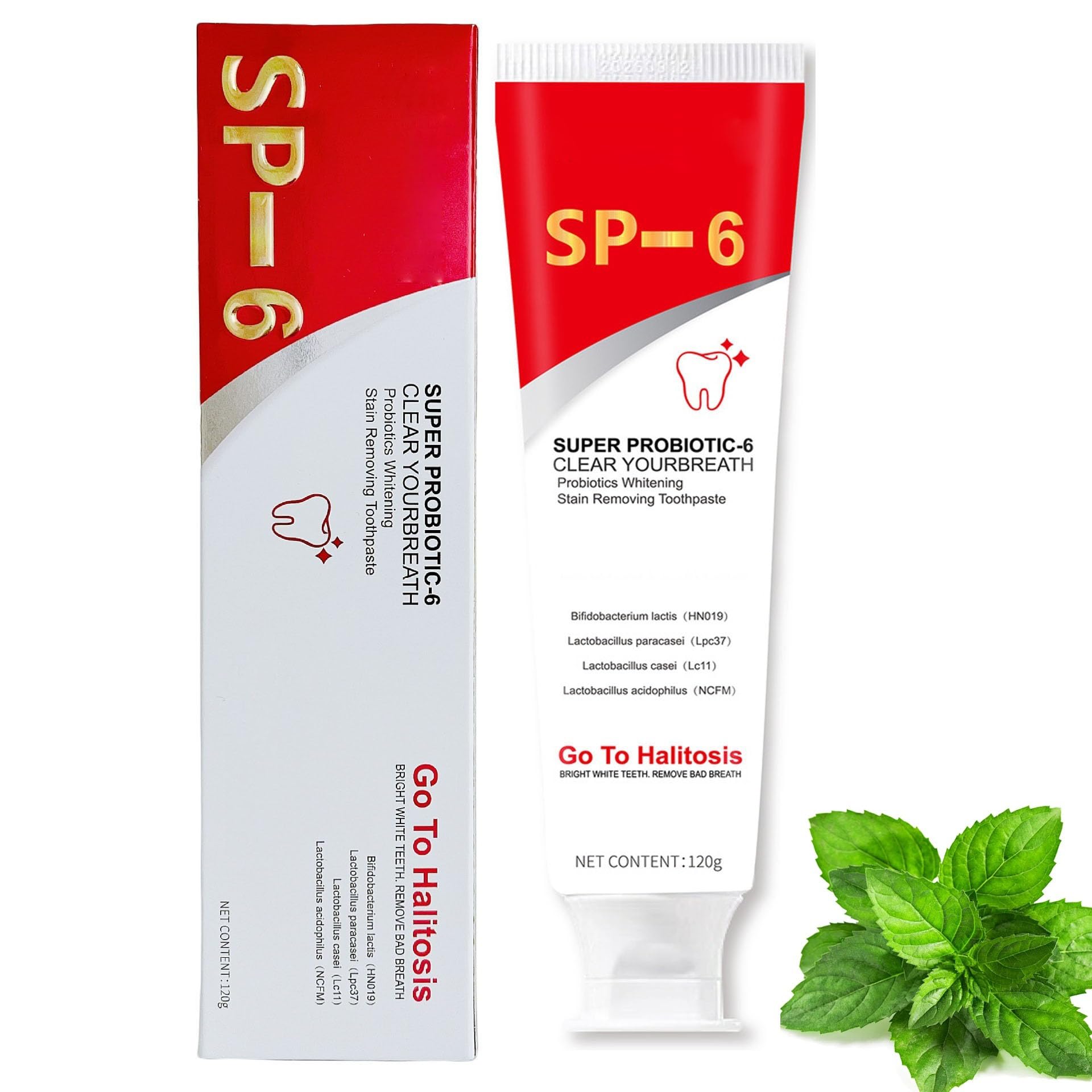 Sponsored Ad - SP-6 Probiotics Whitening Toothpaste, with Probiotics Deep Cleaning Oral Care Removing Teeth Stain & Retain Fresh Breath.