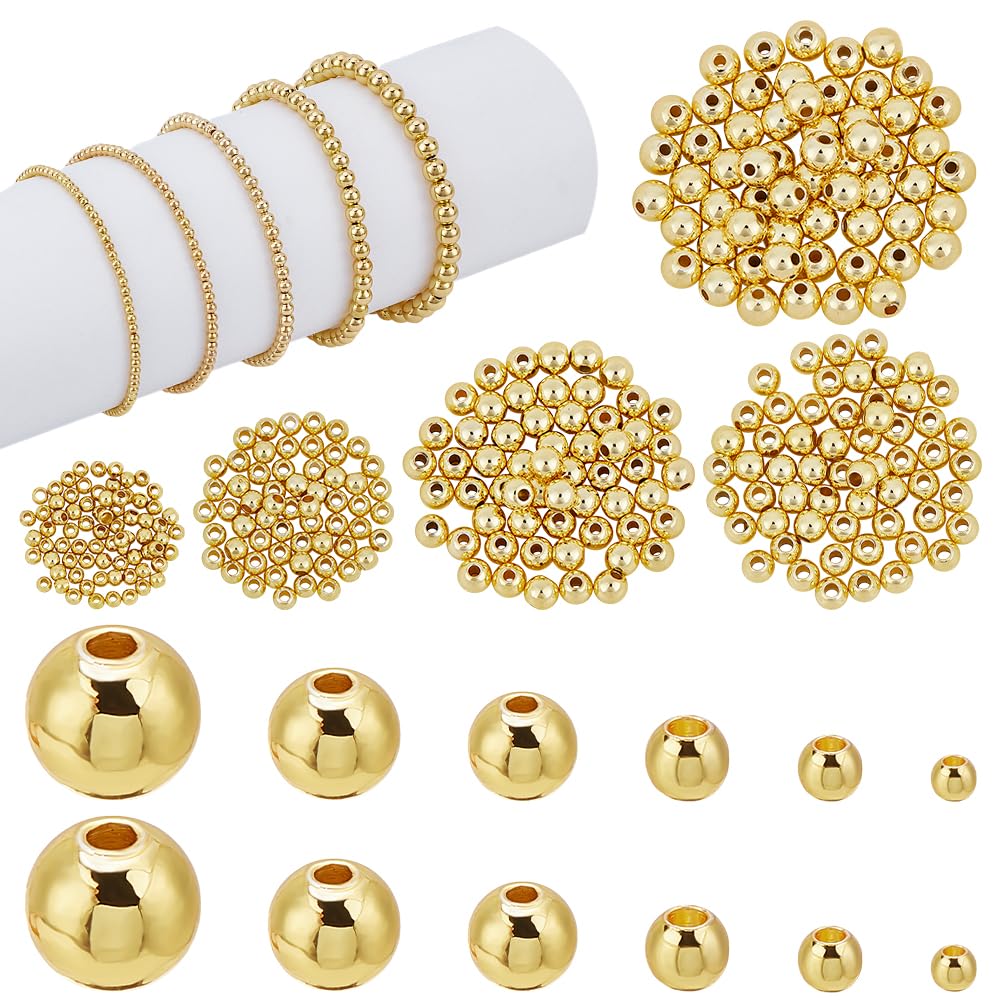 Perles rondes plaquées or 18k PandaHall de qualité pour création bijoux