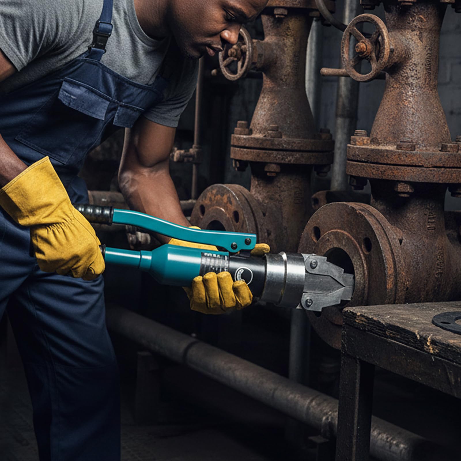12T Herramienta de esparcidor hidráulico portátil con caja de transporte, separador de bridas hidráulico manual integrado con diseño de mango ergonómico, para reparación de electricidad y construcción