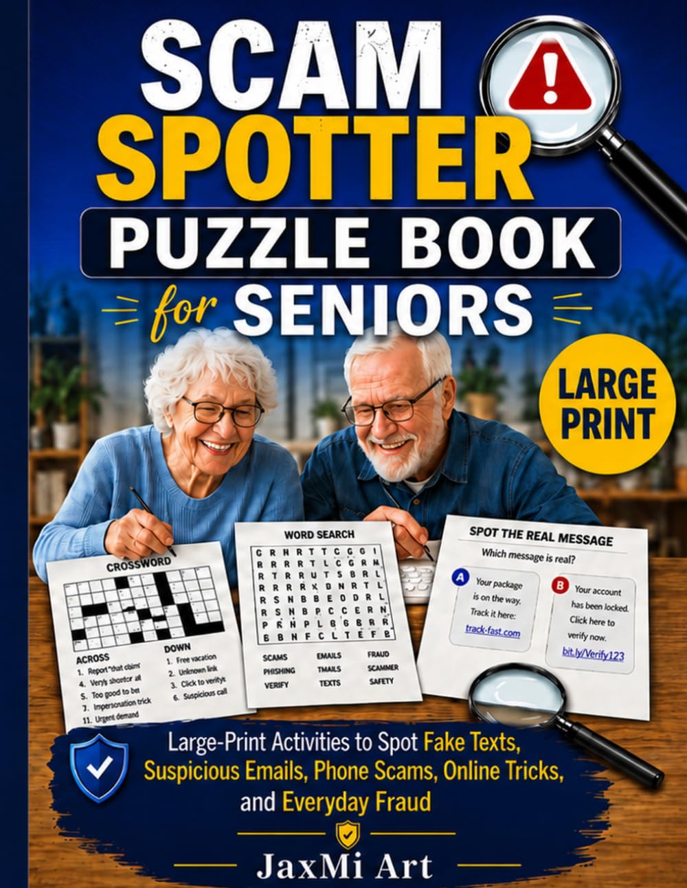 Scam Spotter Puzzle Book for Seniors: Large-Print Activities to Spot Fake Texts, Suspicious Emails, Phone Scams, Online Tricks, and Everyday Fraud