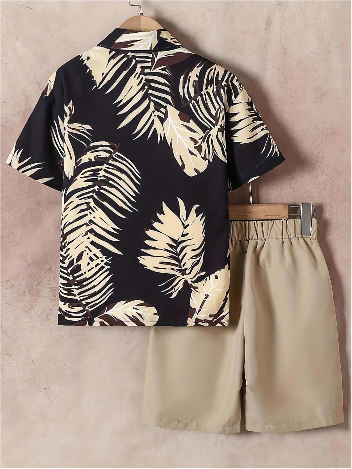 VIPWOLF Boy's Summer Outfits Short Sleeve Button Down Hawaiian Shirt & Beach Shorts Vacation Clothes