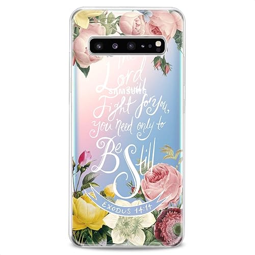 Miniatura 4 de Funda compatible con Samsung A91 A54 A52 A51 A50 A20 A11 A12 A13 A14 A03s A02s Verse Flowers Quote Soft Cute Clear Peonies Christian Print Design
