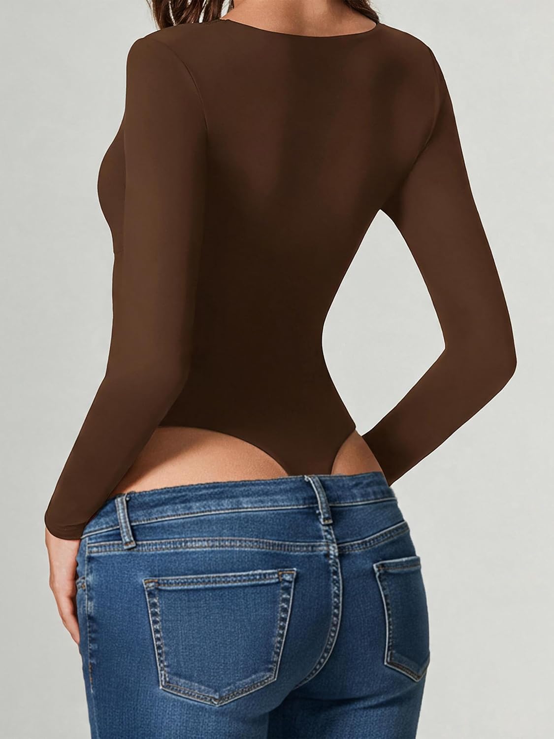 Avidlove Bodysuits for Women Long Sleeve Lace V Neck Body Suits Double Lined One Piece Leotard Shirt Going Out Tops