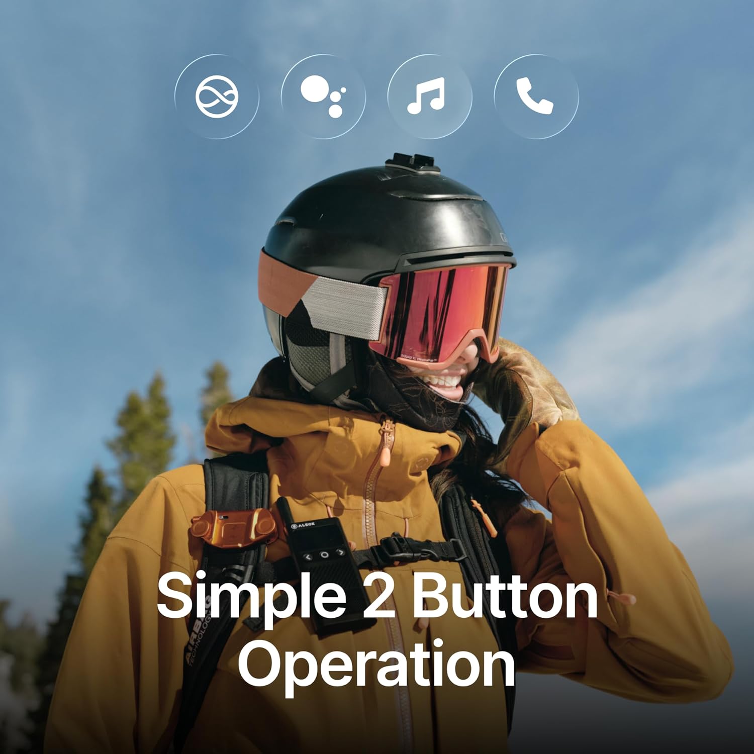 ALECK Snow Series Pro Wireless Bluetooth Ski & Snowboard Helmet Speakers, Fits Audio-Ready Helmet Ear Pockets, Glove Friendly Controls, Built-in Mic for Hands-Free Calls - Image 5