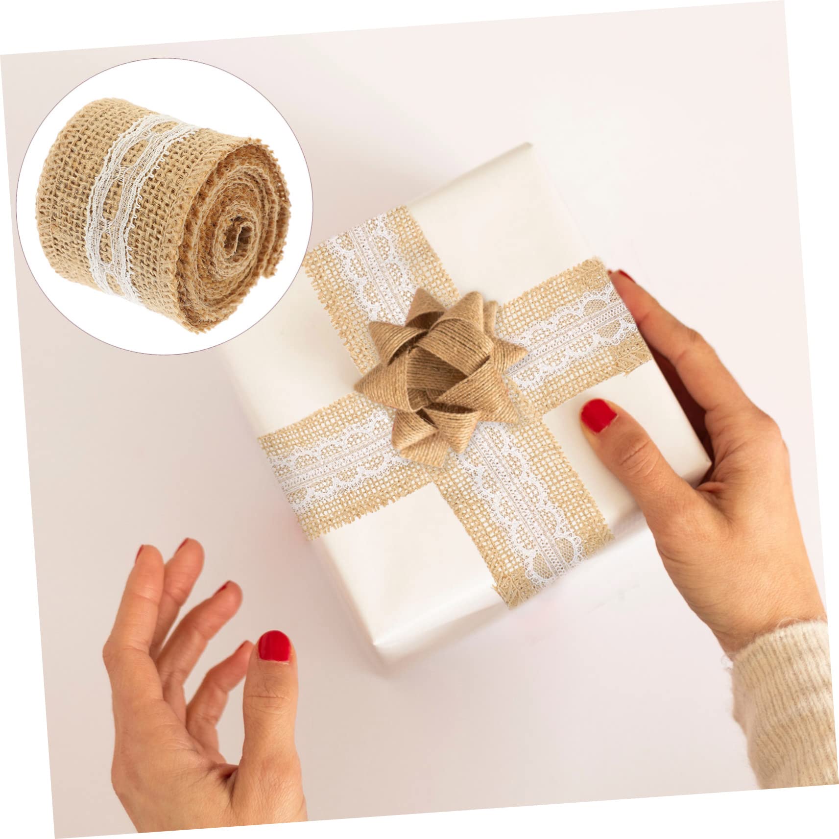 SHINEOFI 10rotoli Di Raso Juta Con Pizzo Per Decorazioni Feste Regali e Progetti Fai Da Te Nastro Elegante Per Atmosfere Festive e Creazioni Artigianali