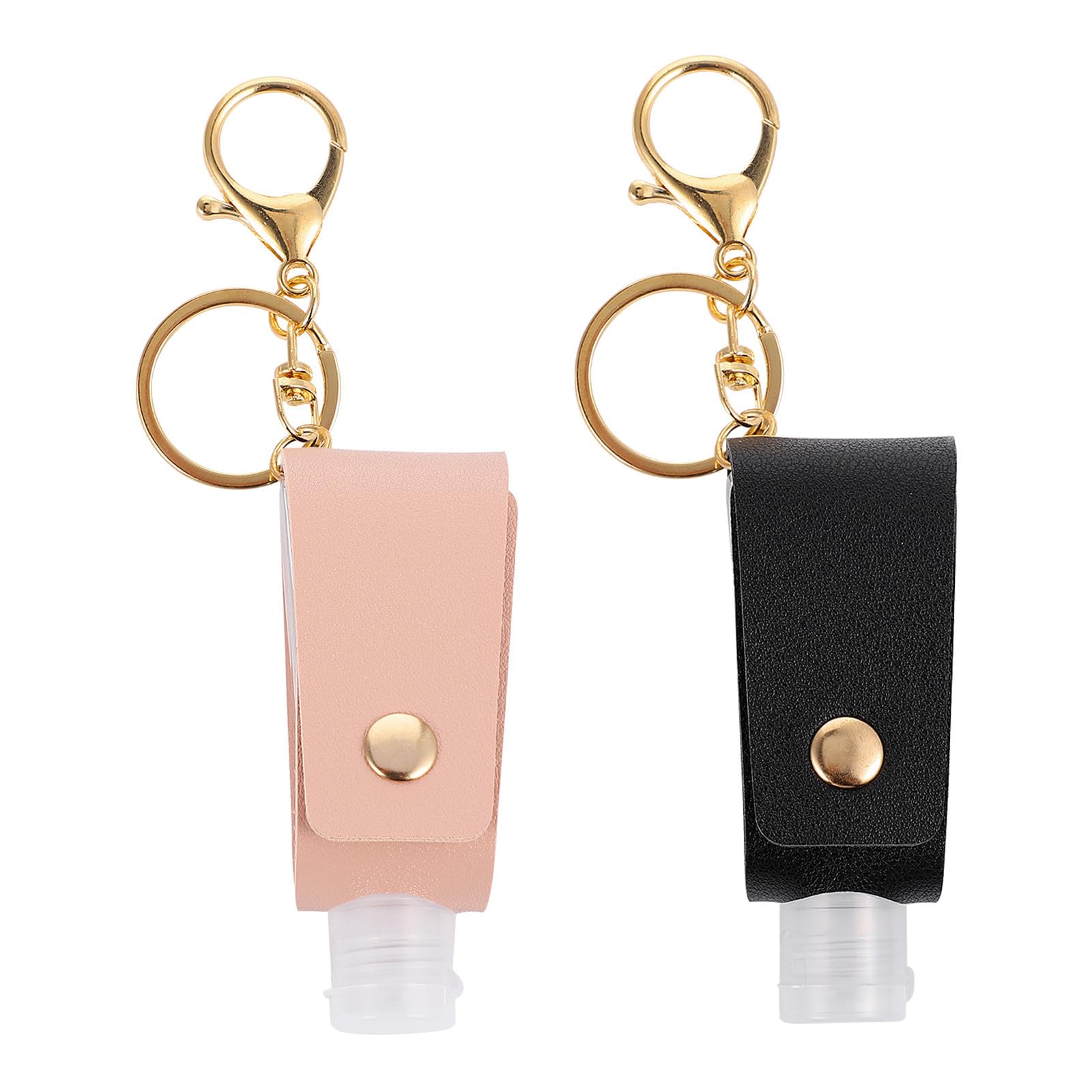 Muiltvoe Portable Travel Bottle Keychain Hand Cleaner Holder Leakproof Refillable Container with Sturdy Case for Toiletry Liquid Soap and Lotion