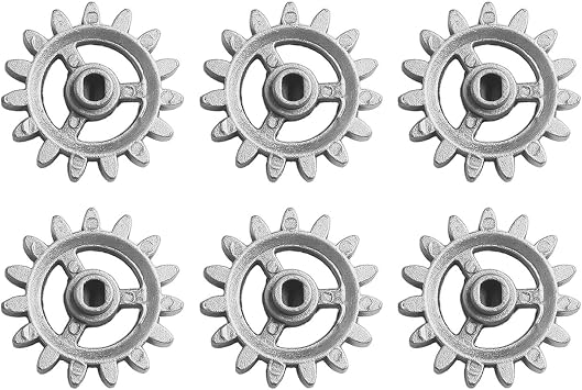 DIY Frame Gear Automatic Rotating Barbecue Tool Accessories Set of 6 - Metal Silver BBQ Grill Rotisserie Gears for Even Cooking Fit for Gas, Electric Grills
