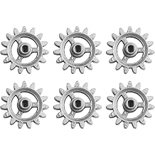 DIY Frame Gear Automatic Rotating Barbecue Tool Accessories Set of 6 - Metal Silver BBQ Grill Rotisserie Gears for Even Cooking Fit for Gas, Electric Grills