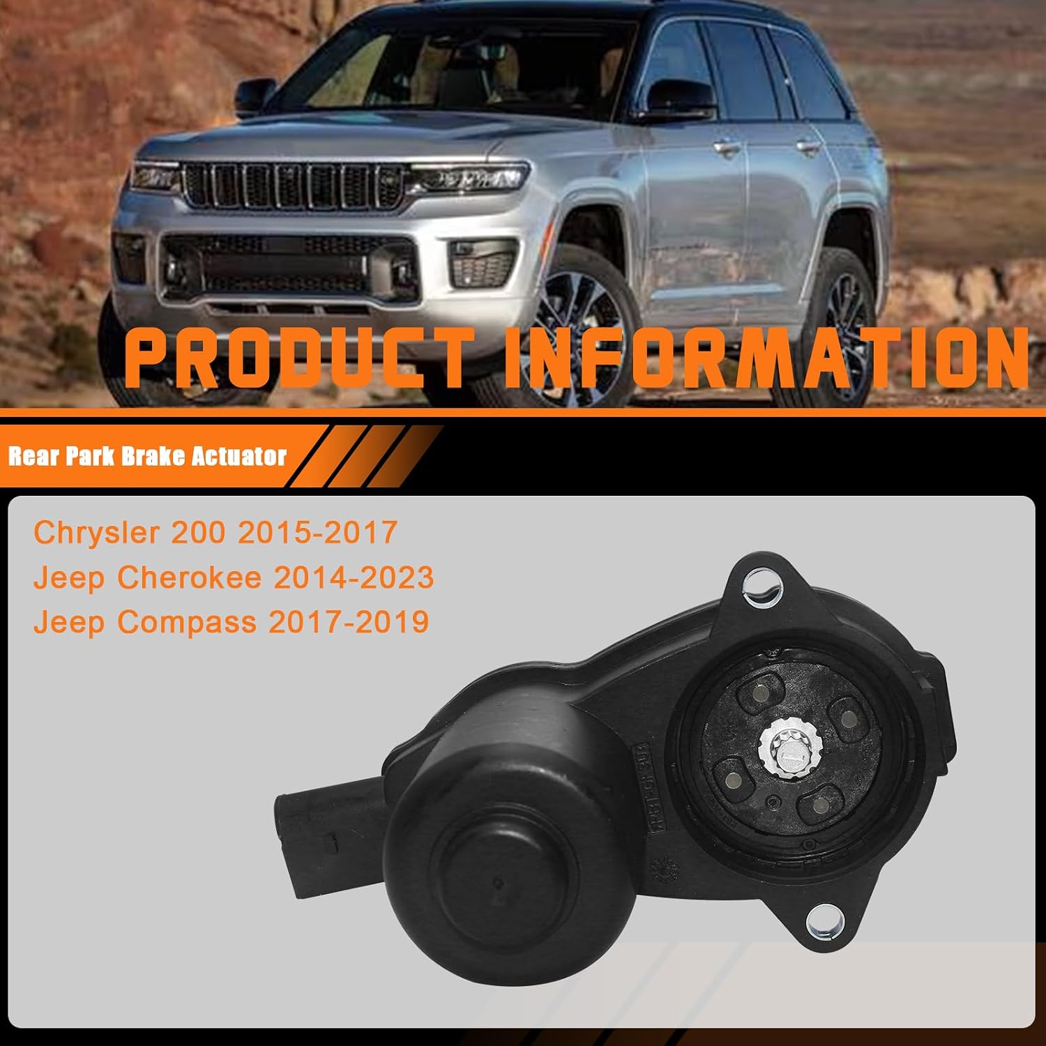 68225300AB Rear Electronic Park Brake Actuator Motor for Chr 200 2015-2017 Jeep Cherokee 2014-2023 Jeep Compass 2017-2019, Replace 155250244 53379831