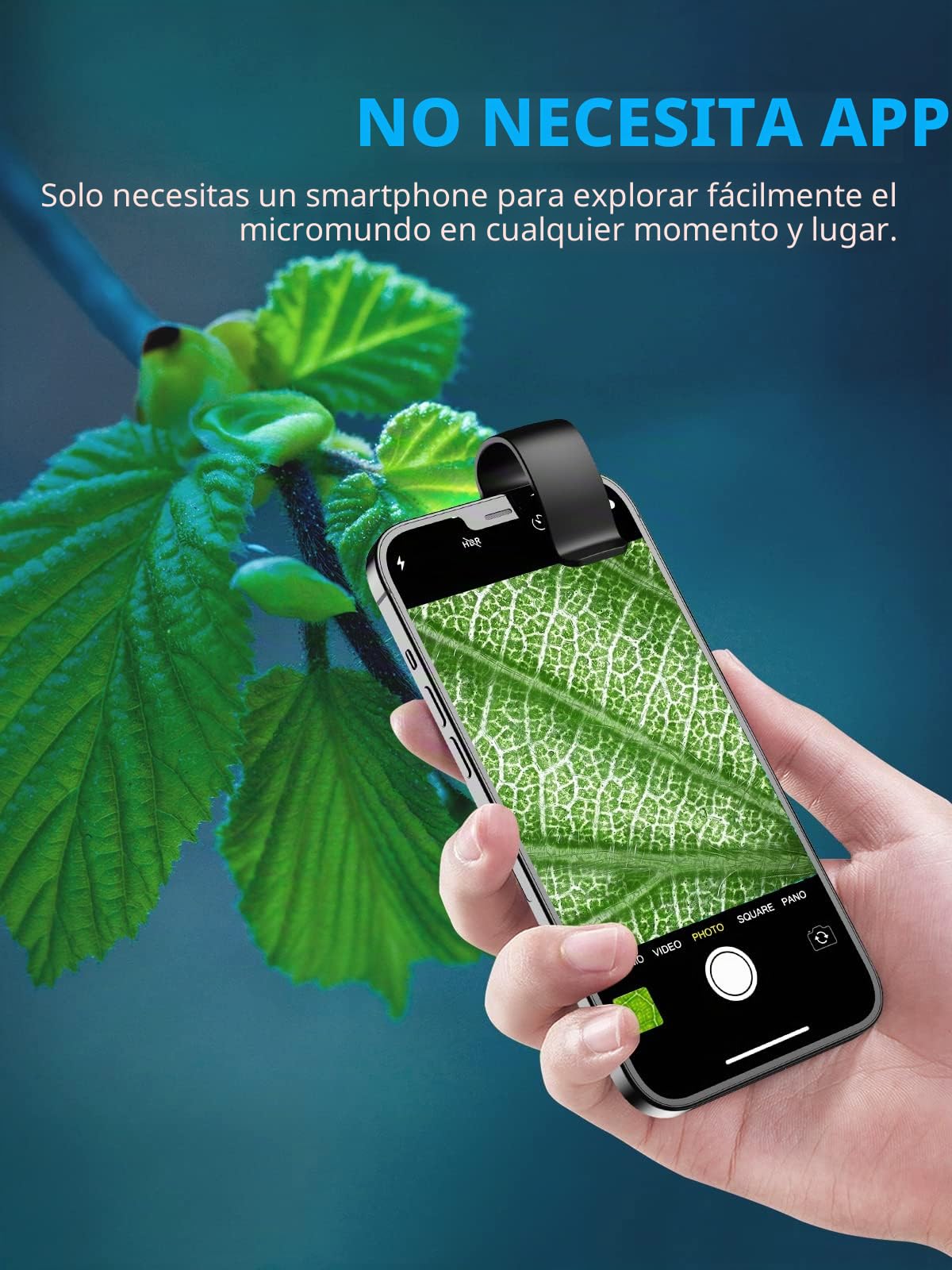 APEXEL Microscopios para Smartphone, Explore Micworld con Smartphone Microscope, 200x, Negro