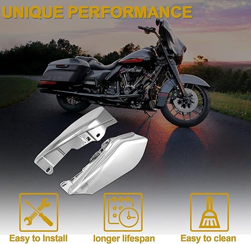 Miniatura 3 de Deflectores de aire de marco medio, protector térmico compatible con Harley Touring Road King Street Electra Glide 2009-2022 (cromado)