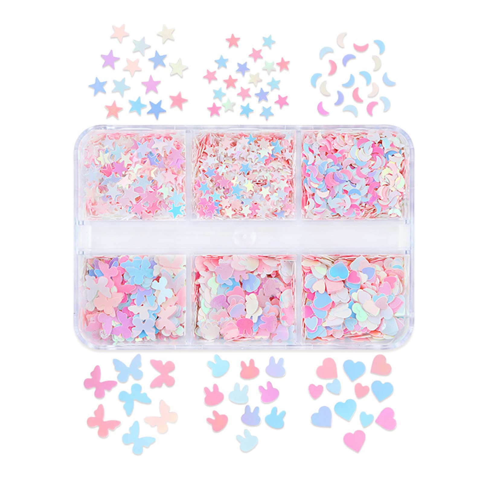 BOLOUY Sequin Star Accessories Art Sequins Decoration Art Manicure Flakes Sparkling Mix