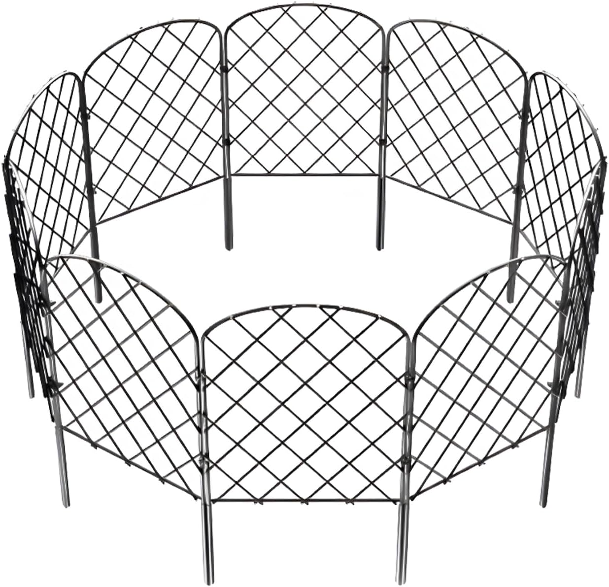 Garden Fence Outdoor for Dogs - Heavy Duty Metal Mesh Gate, Metal Gate | 10x Portable Self-Standard Panels Backyard Privacy Trellis Flord Bed, Anti Climb Barrier