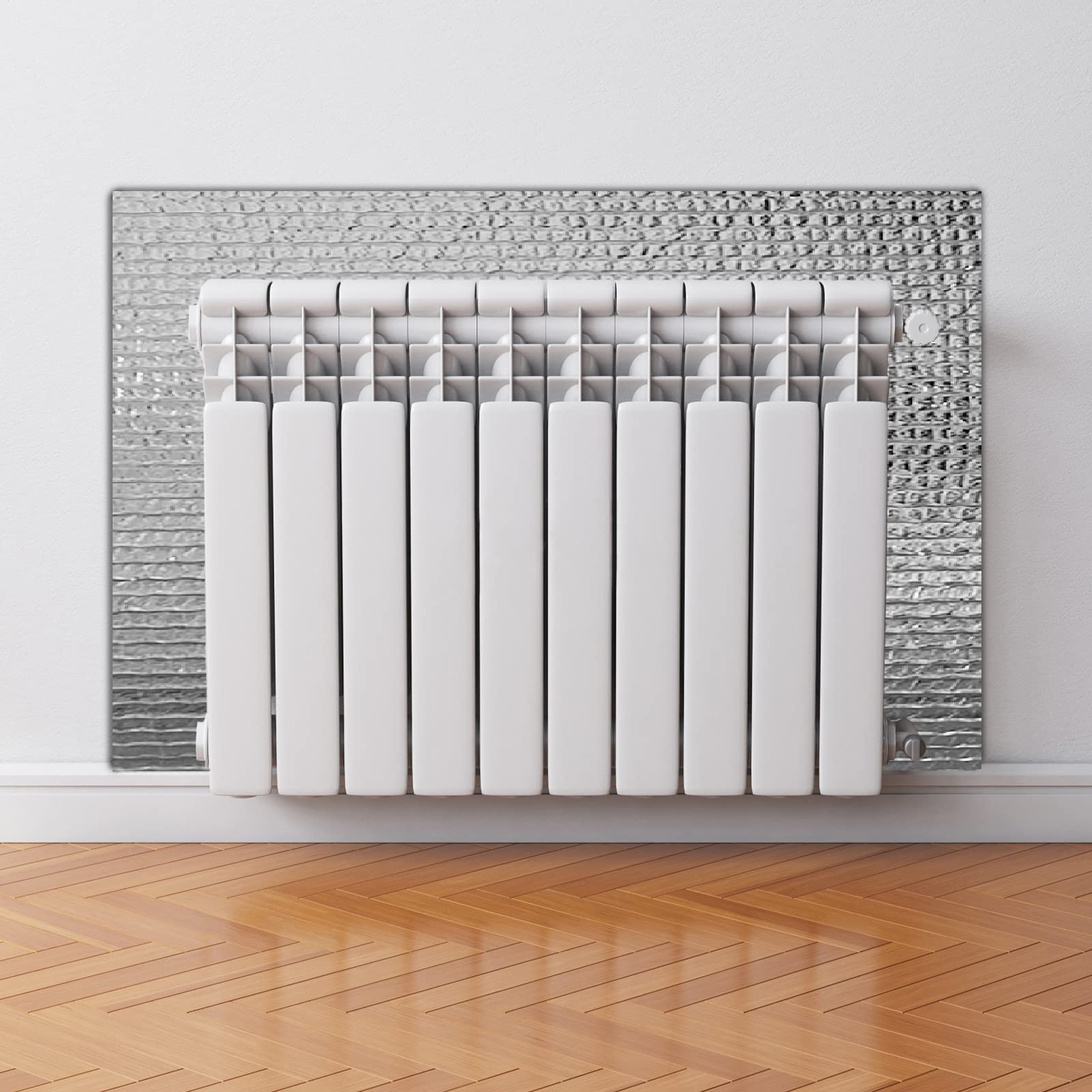 Doppelschicht Aluminiumfolie Isolierfolie Dämmfolie Alu Heizkörper Reflexionsfolie Doppelfolie Alu-Luftpolsterfolie für Dach-, Boden- und Wandisolierung, 1x10m - 10㎡