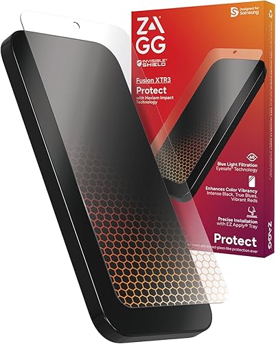Miniatura 9 de ZAGG InvisibleShield Fusion XTR3 - Protector de pantalla para Samsung Galaxy S24+, polímero híbrido, impacto hexiom, filtro de luz azul avanzado,