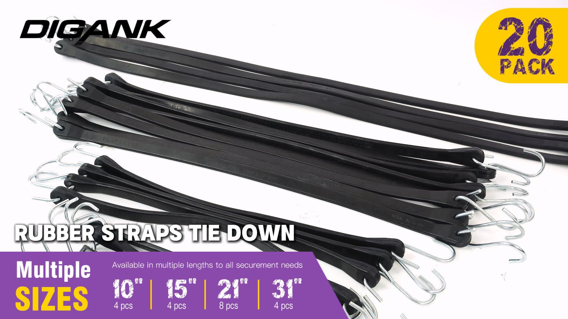 21" Inch Rubber Bungee Cords With Hooks - Crimped S Hooks - Natural - View #14