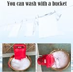 Portable Mini Washing Machine, Bucket Mounted Washing Machine, Compact Semi Automatic Washer Laundry with Digital Display and Leakage Protection Fit for Student Dormitories Home Apartment Travel (Red)