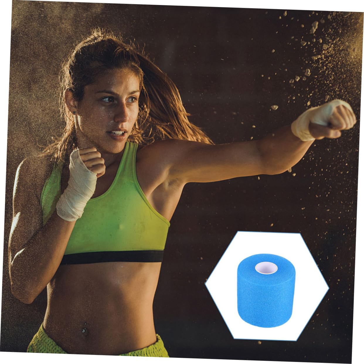 ifundom Cinturón Deportivo Amortiguador. Tenis Banda Agarre Vendas Elásticas Vendas Elasticas Envoltura Atlética Transpirable Cinta Deportiva Transpirable Esponja Blue