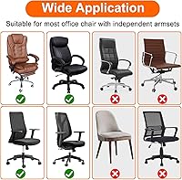 Vista 3 de SUNJOYCO Juego de fundas para silla de oficina, funda para silla de computadora con funda para reposabrazos, protector universal extraíble