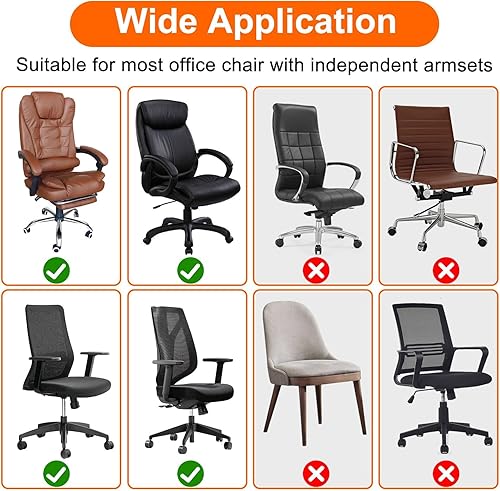 Miniatura 3 de SUNJOYCO Juego de fundas para silla de oficina, funda para silla de computadora con funda para reposabrazos, protector universal extraíble