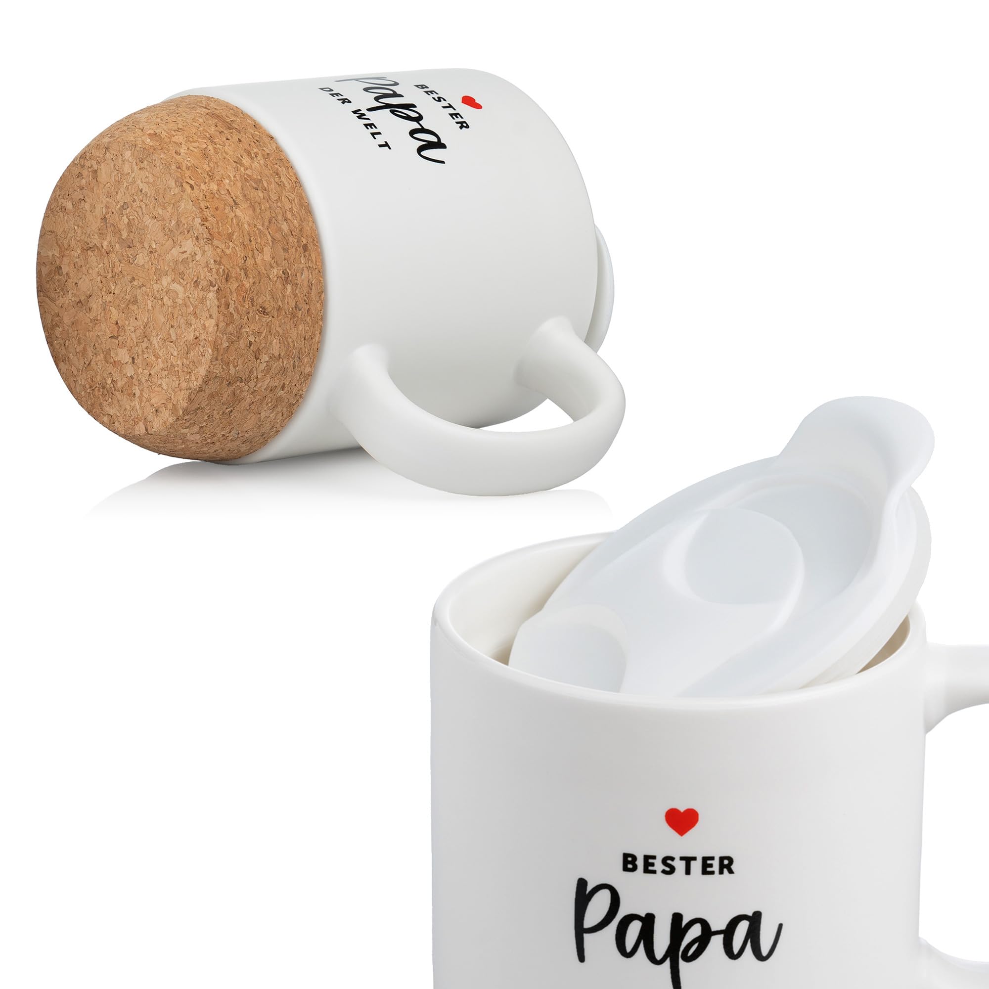 Joymaking Tasse Cadeau Bonus Papa, Cadeaux Pour Beau-père, Pour La Fête Des Pères, Un Anniversaire, Noël, Avec Inscription En Allemand « Beste Bonus Papa Der Welt », Noire, 400 Ml
