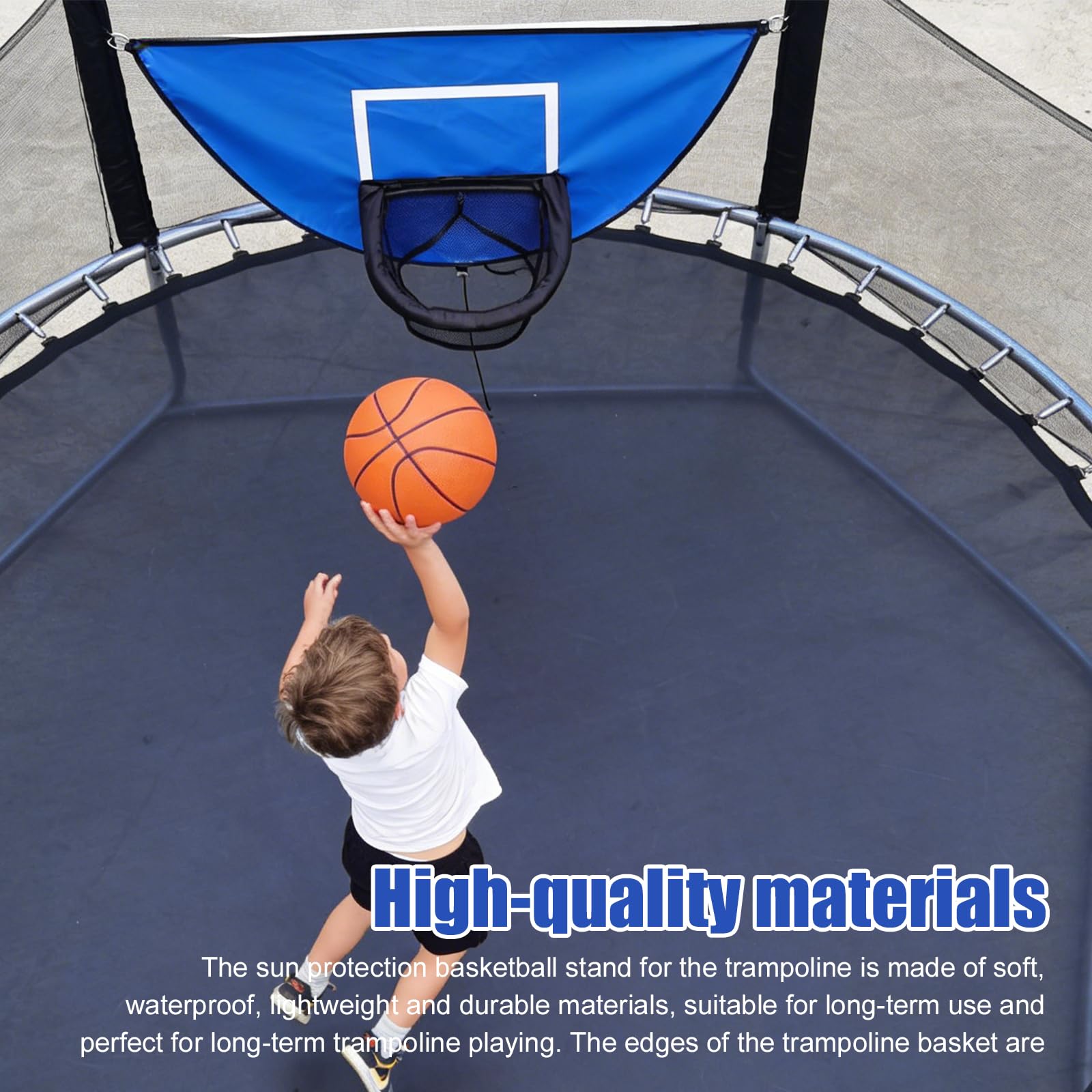 Trampolin Basketballkorb: Mini Basketballkorb mit 3 Mini Basketbällen, Basketball Set Trampolin Zubehör, Basketballkorb für Trampolin für IErwachsene Innen und Außenbereich, Blau