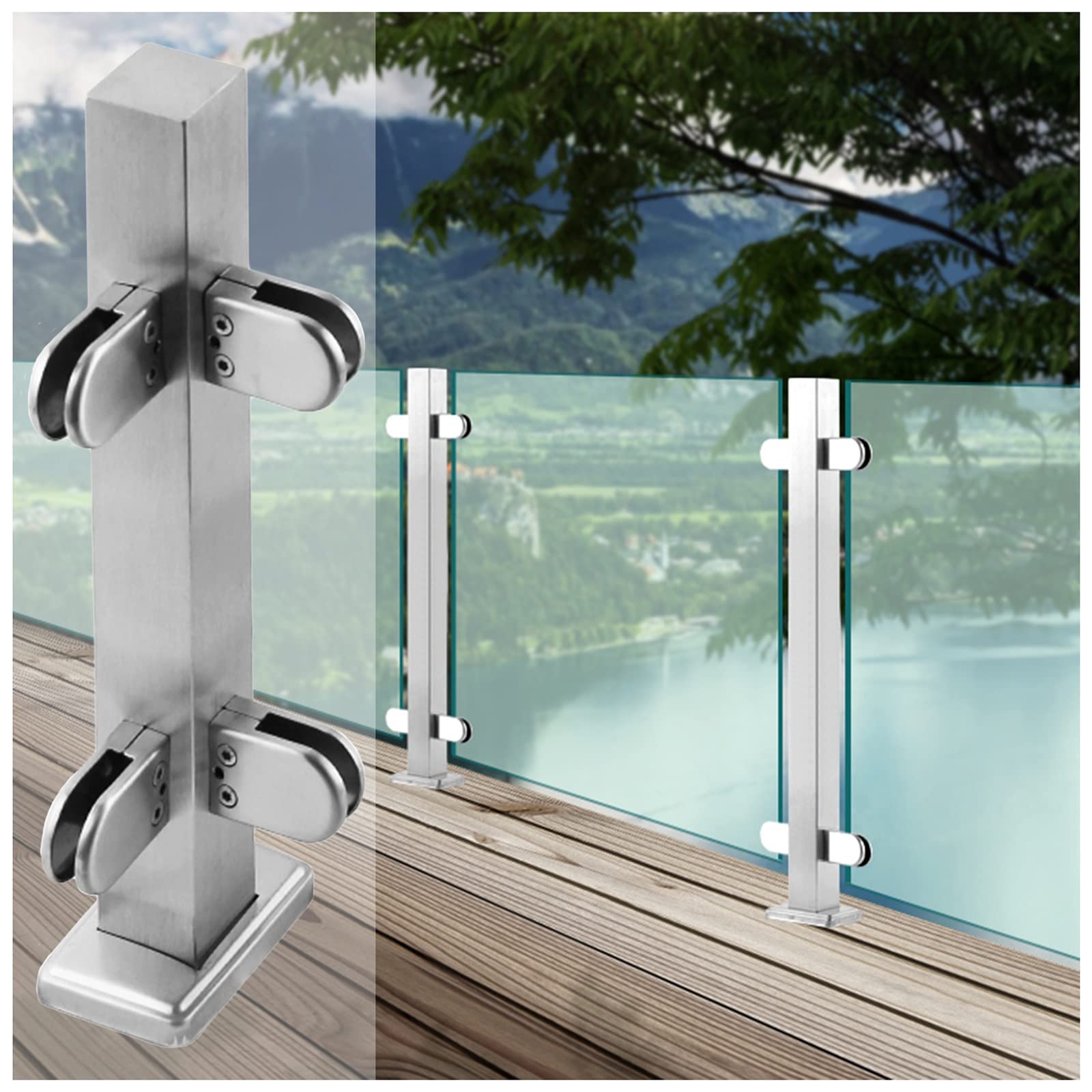 Poteau de clôture en verre pour remplacer une balustrade opaque et maximiser la lumière