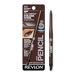 Revlon ColorStay Pencil Waterproof Eyeliner, Smudge-Proof, Eye Makeup with Built-In Sharpener, 202 Black Brown, 0.01 oz