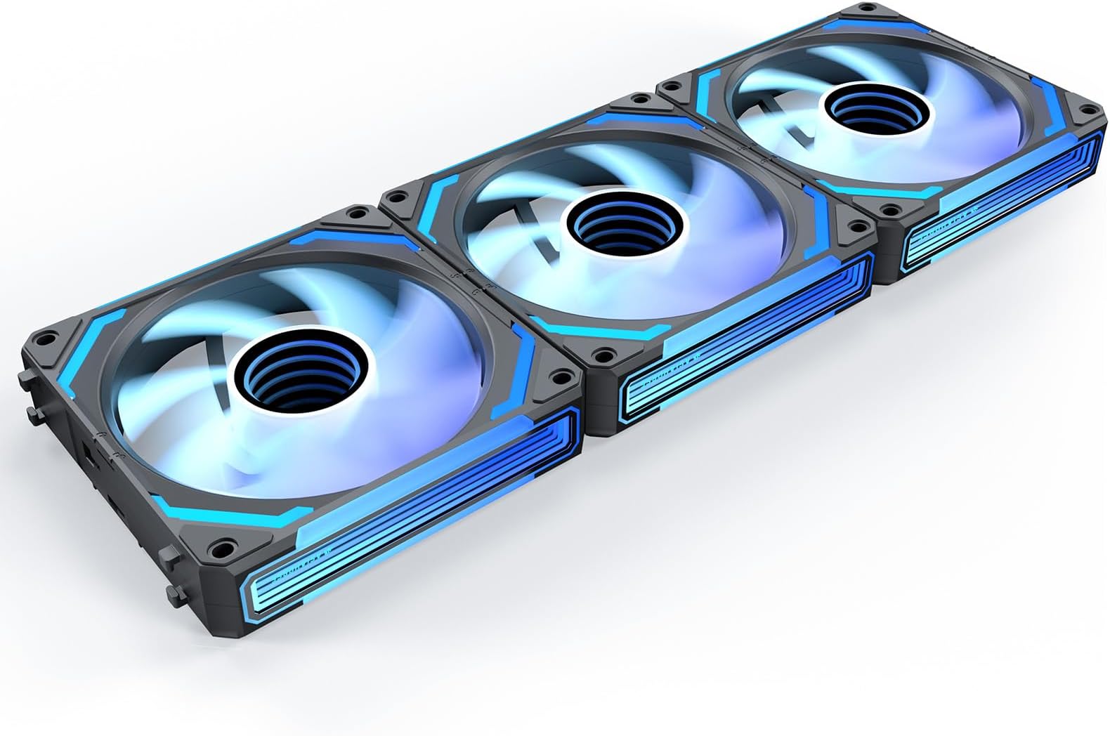 AsiaHorse COSMIQ 120mm PC RGB Fans Computer Case Fans, 5V 3-PIN Connector Daisy Chain PWM Cooling with Controller for Cases CPU Liquid Coolers (Black COSMIQ Forward, Black-3)