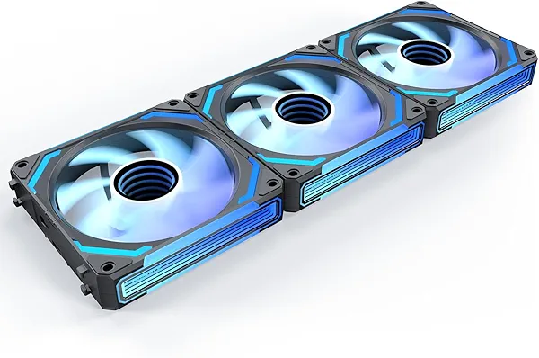 AsiaHorse COSMIQ 120mm PC RGB Fans Computer Case Fans, 5V 3-PIN Connector Daisy Chain PWM Cooling with Controller for Cases CPU Liquid Coolers (Black COSMIQ Forward, Black-3)