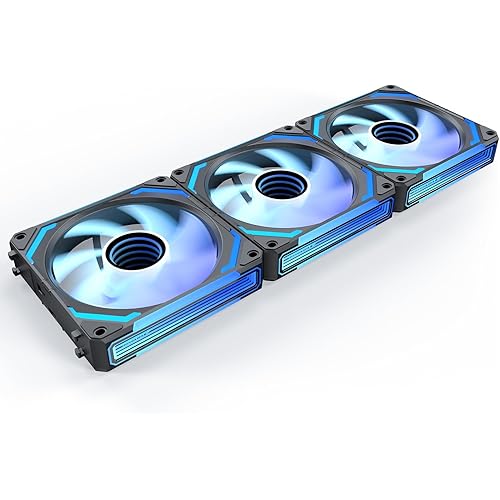 AsiaHorse COSMIQ 120mm PC RGB Fans Computer Case Fans, 5V 3-PIN Connector Daisy Chain PWM Cooling with Controller for Cases CPU Liquid Coolers (Black COSMIQ Forward, Black-3)