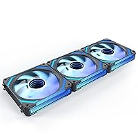 Vista 12 de AsiaHorse COSMIQ - Ventiladores RGB de 120 mm para PC, ventiladores de caja de computadora, ventilador de refrigeración PWM de 5V con conector de 3